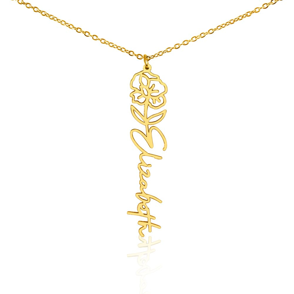 Just for You! A Birth Month Flower Name Necklace