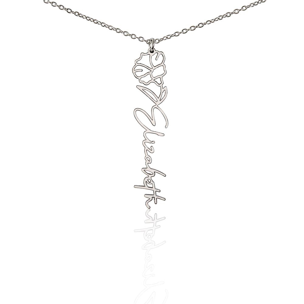 Just for You! A Birth Month Flower Name Necklace