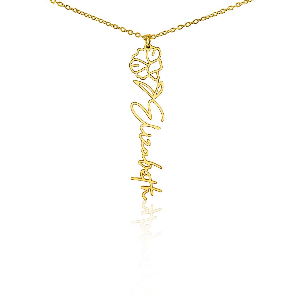Just for You! A Birth Month Flower Name Necklace