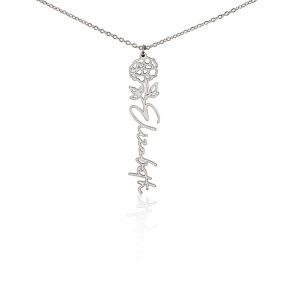 Just for You! A Birth Month Flower Name Necklace