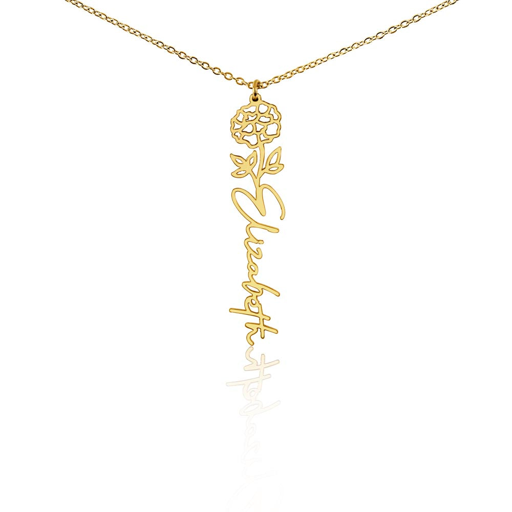 Just for You! A Birth Month Flower Name Necklace