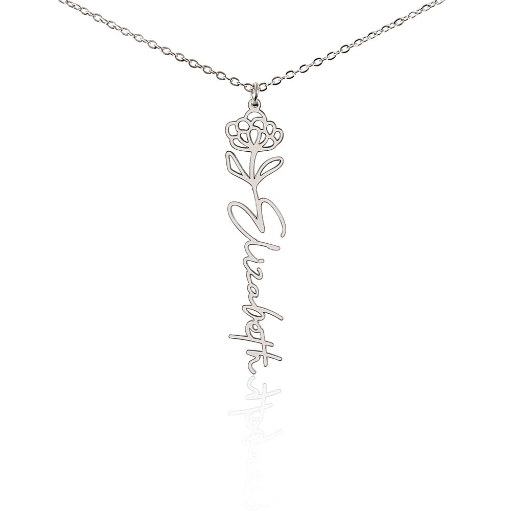 Just for You! A Birth Month Flower Name Necklace