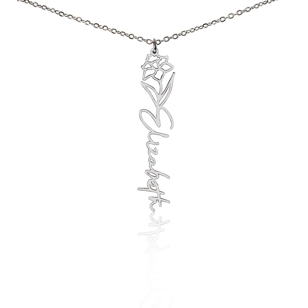 Just for You! A Birth Month Flower Name Necklace