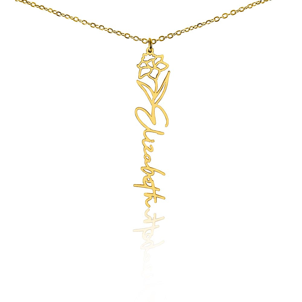 Just for You! A Birth Month Flower Name Necklace