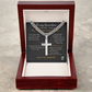 To My Grandson Personalized Artisan Cross with Cuban Link Chain