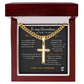 To My Grandson Personalized Artisan Cross with Cuban Link Chain