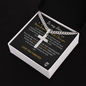 Personalized Cross with Cuban Link Chain 18k yellow gold finish or polished stainless steel