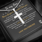 To My Son Personalized Cross Necklace with Snake Chain