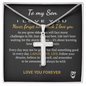 To My Son Personalized Cross Necklace with Snake Chain