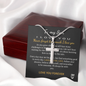 To My Son Personalized Cross Necklace with Snake Chain
