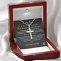 To My Son Personalized Cross Necklace with Snake Chain