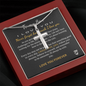 To My Daughter Love You Forever 18k Yellow Gold Artisan-Crafted Cross Necklace with Ball Chain