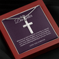 To My Daughter Love You Forever 18k Yellow Gold Artisan-Crafted Cross Necklace with Ball Chain