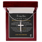 To My Son Personalized Cross Necklace with Snake Chain