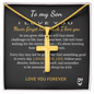 To My Daughter Love You Forever 18k Yellow Gold Artisan-Crafted Cross Necklace with Ball Chain