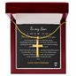To My Daughter Love You Forever 18k Yellow Gold Artisan-Crafted Cross Necklace with Ball Chain