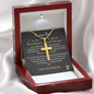 To My Son Personalized Cross Necklace with Snake Chain