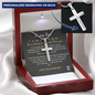 To My Son Personalized Cross Pendant Necklace with Snake Chain