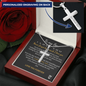 To My Son Personalized Cross Pendant Necklace with Snake Chain