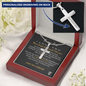To My Son Personalized Cross Pendant Necklace with Snake Chain