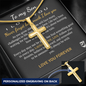To My Son Personalized Cross Pendant Necklace with Snake Chain