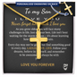 To My Son Personalized Cross Pendant Necklace with Snake Chain