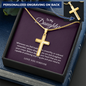 👧🏾To My Daughter Personalized Cross Necklace with Snake Chain 18k yellow gold finish