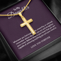 👧🏾To My Daughter Personalized Cross Necklace with Snake Chain 18k yellow gold finish