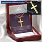 👧🏾To My Daughter Personalized Cross Necklace with Snake Chain 18k yellow gold finish