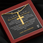 To My Son Personalized Cross Pendant Necklace with Snake Chain