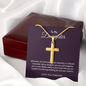 👧🏾To My Daughter Personalized Cross Necklace with Snake Chain 18k yellow gold finish
