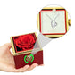 Forever Love Heart Necklace with Rotating Rose Gift Box | Panda Jewelry