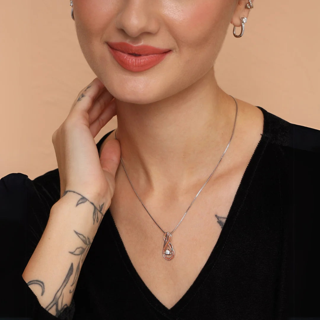 January Birthstone Necklace for Women — Garnet Red Infinity Pendant, 925 Sterling Silver
