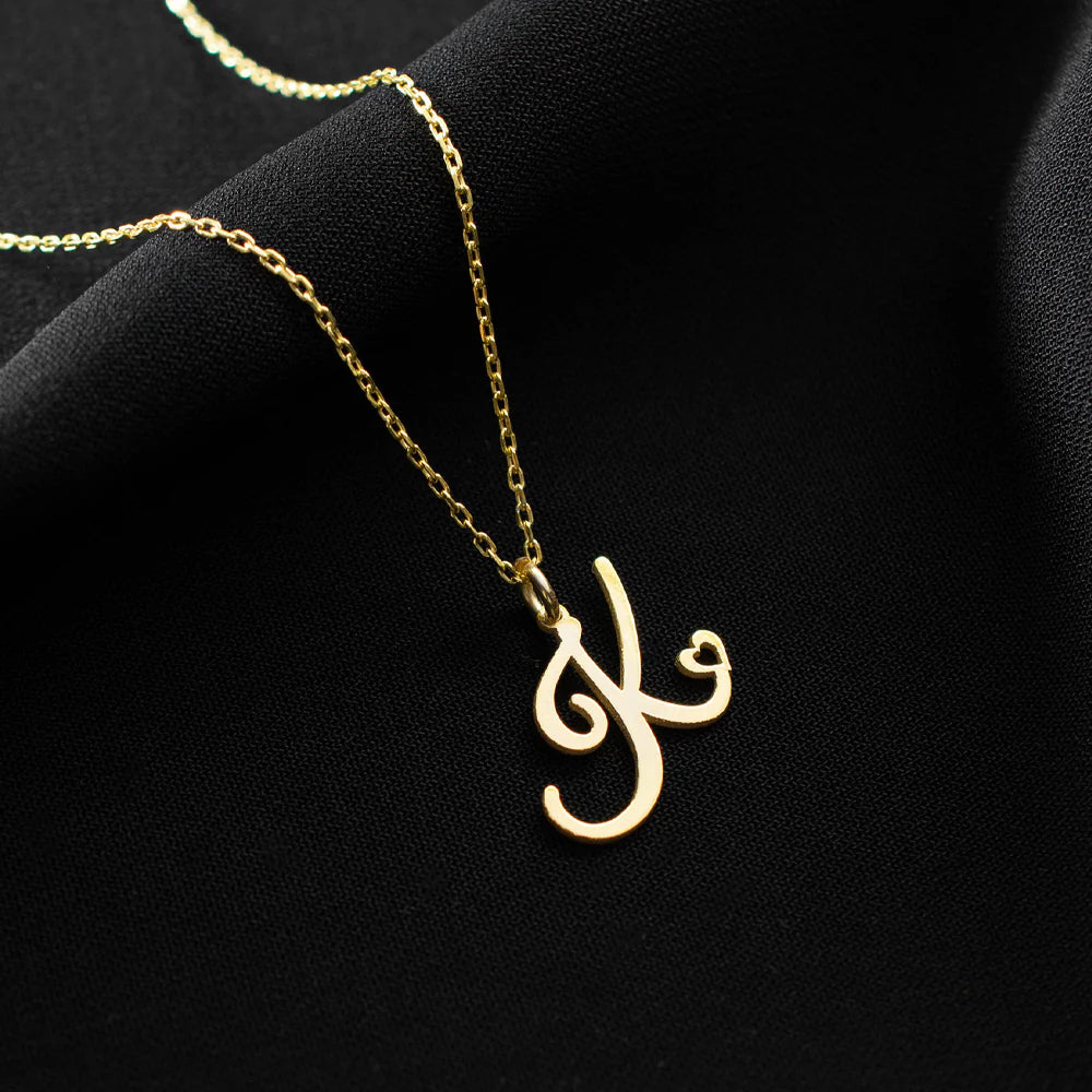 Heart Initial Necklace for Women — 18K Gold Plated, Personalized Letter + Heart Pendant