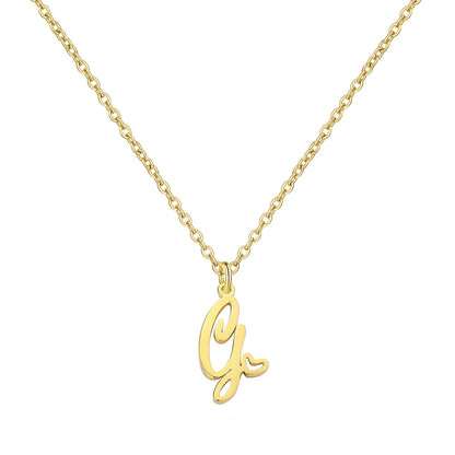 Heart Initial Necklace for Women — 18K Gold Plated, Personalized Letter + Heart Pendant
