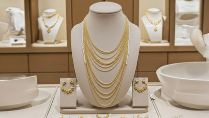 Elegant Draped Gold Chain Bib Necklace for Evening & Special Occasions