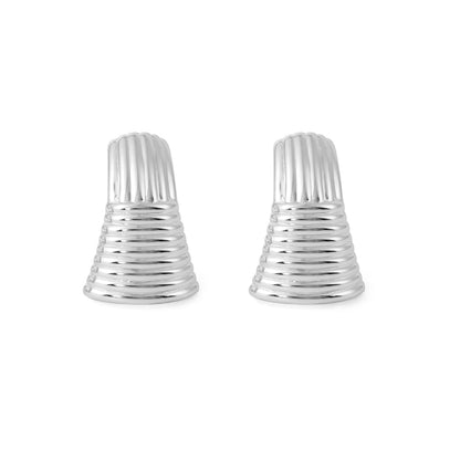 Exaggerated Chunky Electroforming Hollow Large Statement Fashion Jewelry Geometry 999 Sterling Silver Stud Earrings