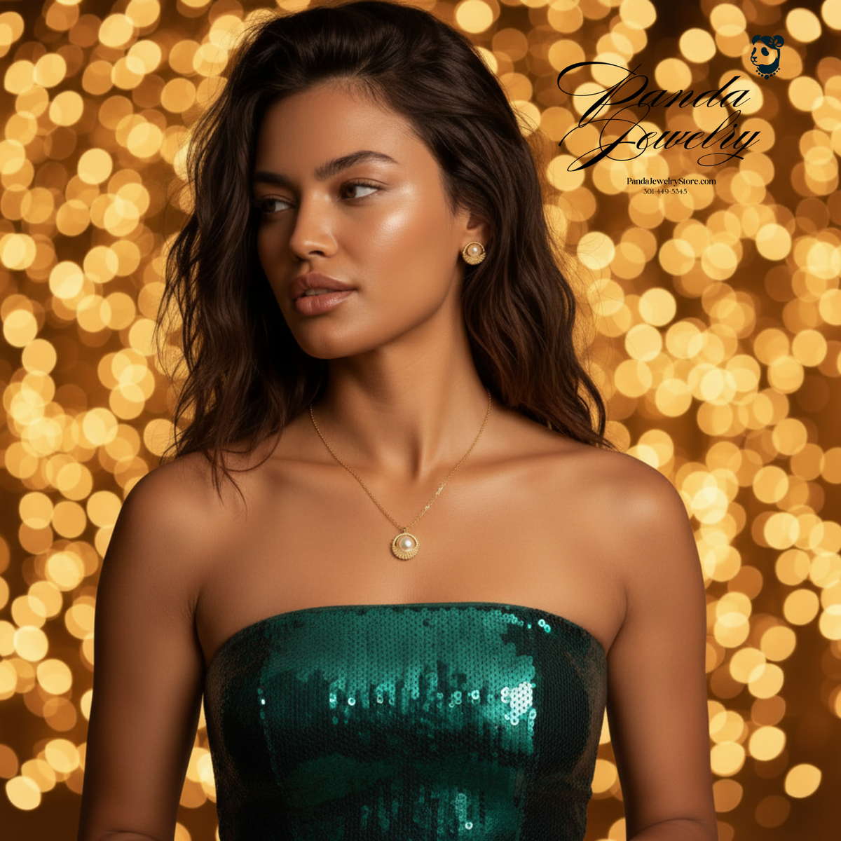 Solar Sphere Jewelry Set — Emerald Dress